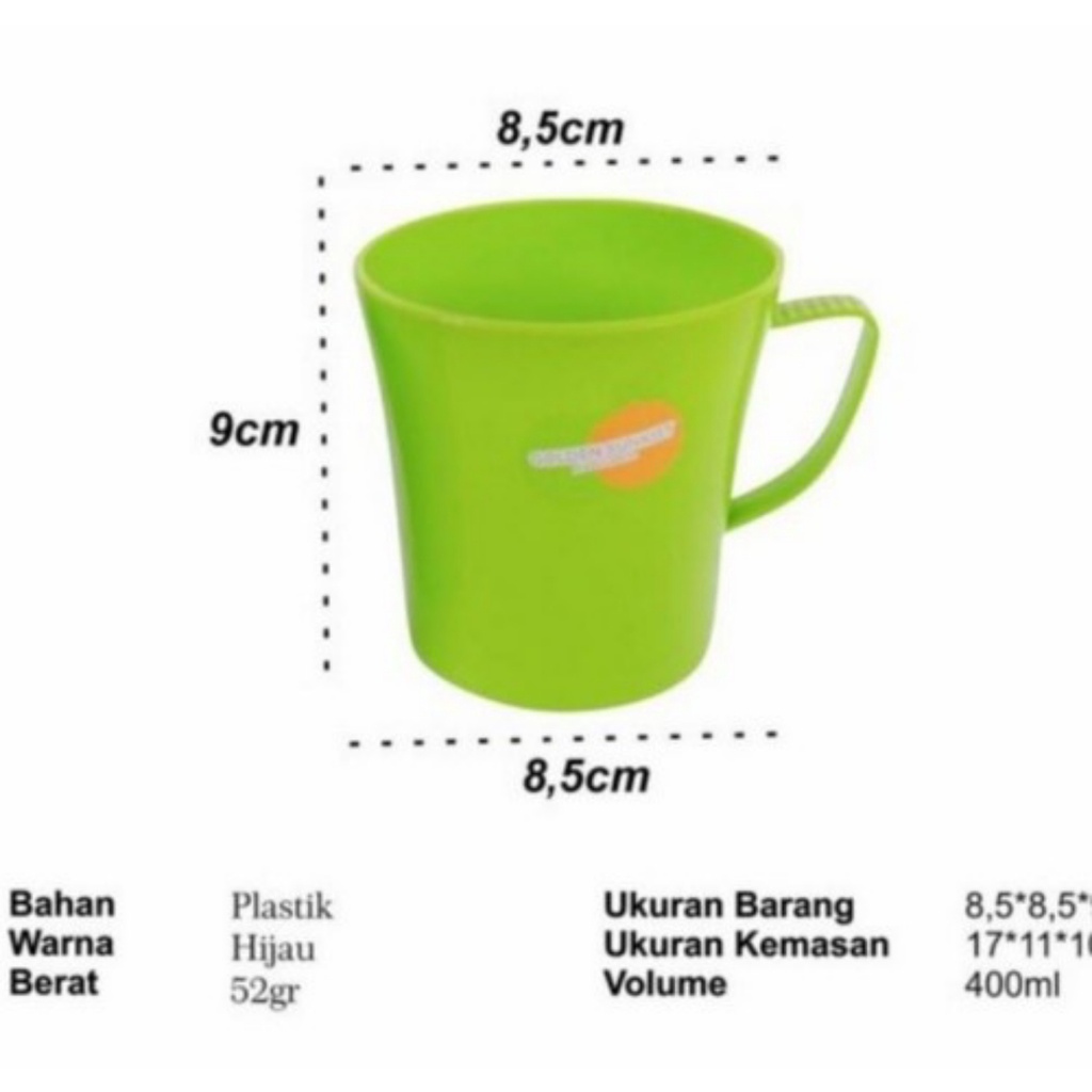 Mug / Cangkir / Gelas MOK 7026 golden Sunkist Food Grade Hijau