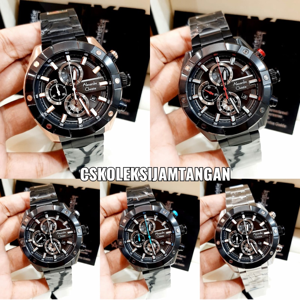 JAM TANGAN PRIA ALEXANDRE CHRISTIE AC 6604 AC6604 BLACK ORIGINAL GARANSI