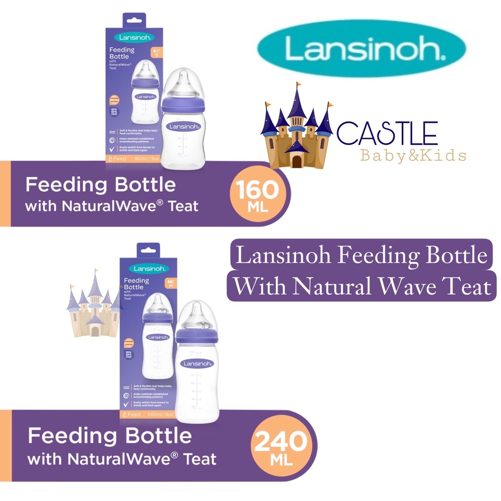 Lansinoh Feeding Bottle With NaturalWave Teat - Botol Susu Anak Bayi - Bottle Wide Neck