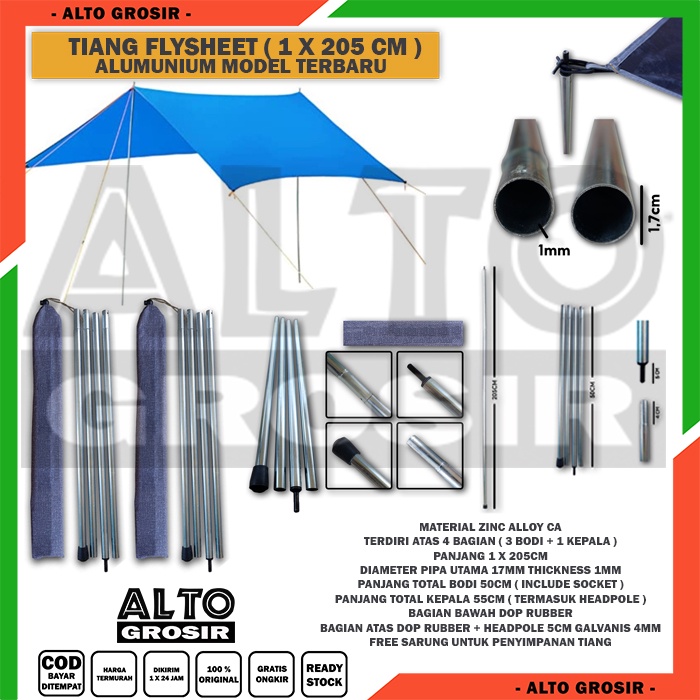 Frame flysheet Aluminium atau Tiang Flysheet ALTOGROSIR