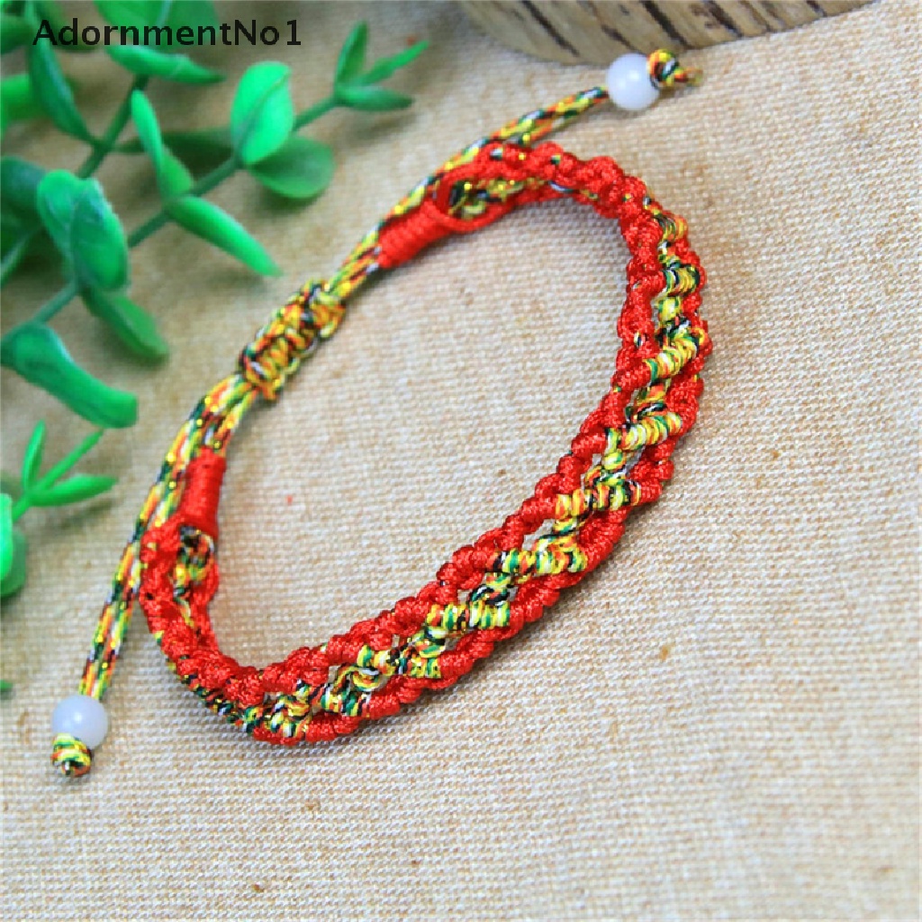 (AdornmentNo1) Gelang Tangan Tali Kepang Handmade Adjustable Warna-Warni Untuk Wanita