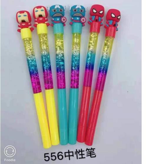

♥*KIIE* Pen gel gliter spiderman warna warni air isi 12 pcs *q.
