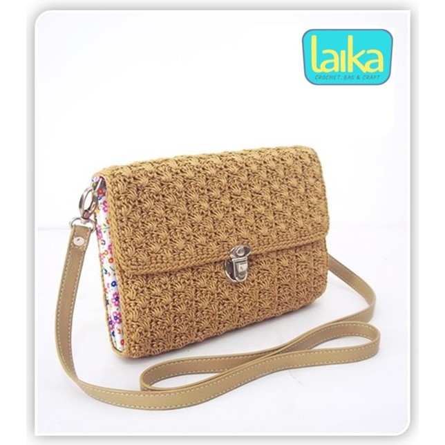  Tas  Wanita Rajut  AIRA model  clutch WHPO by Laikabag 
