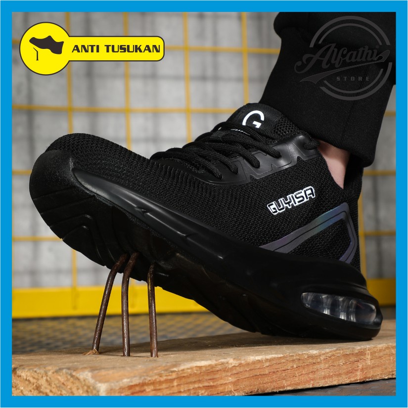 AlFathi Sepatu Safety Sneakers Sport Ori By Guyisa New Black Light