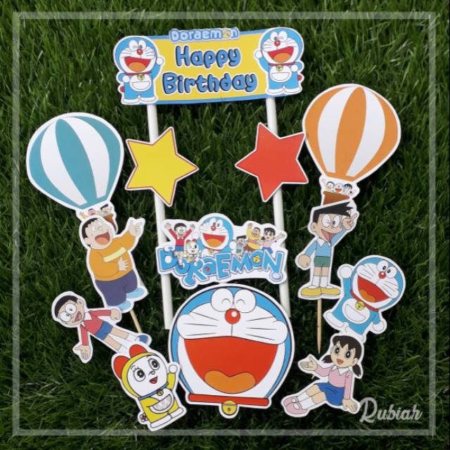 Topper cake Plus Hiasan  Kue  Tusukan Kue  902 Doraemon  