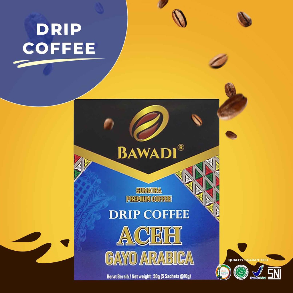 

Bawadi Kopi Arabica Gayo Drip 10g x 5 Pcs Aceh Gayo