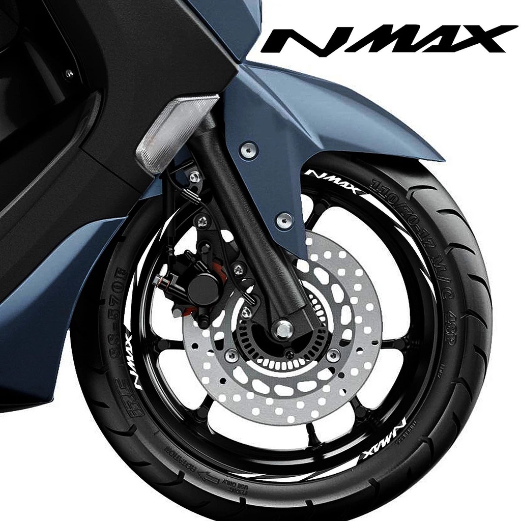 YAMAHA Nmax Reflektif Roda Sepeda Motor Stiker Nmax 155 Skuter Hub Stripe Stiker Tahan Air Dekoratif Stiker