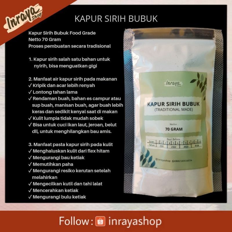 Kapur Sirih Untuk Makanan