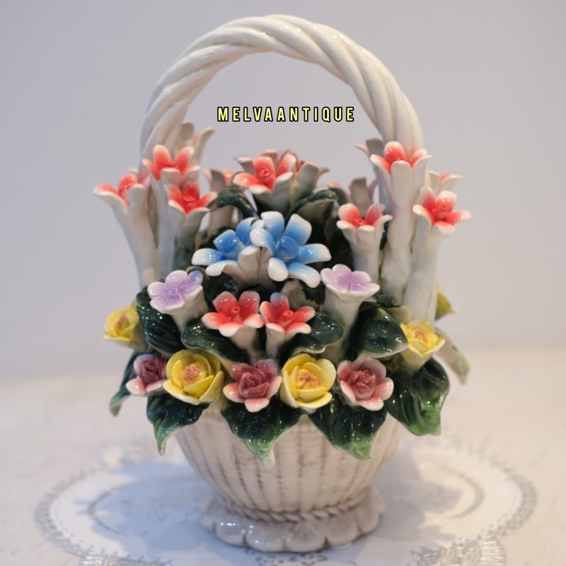 Bunga Keramik Italy Capodimonte / Bunga keramik Keranjang Italy #02