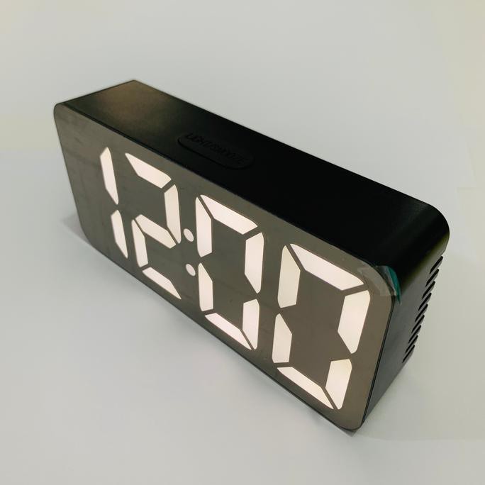 Jam Meja Digital Alarm Clock Mirror DS-3622 Led Putih