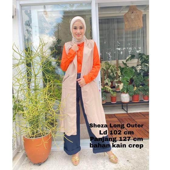 WJ0  Outher Long Tunik/Tunik Rompi Panjang/Rompi Blazer/Rompi Cardigan/SHEZA LONG OUTER IK (VARR)  Q