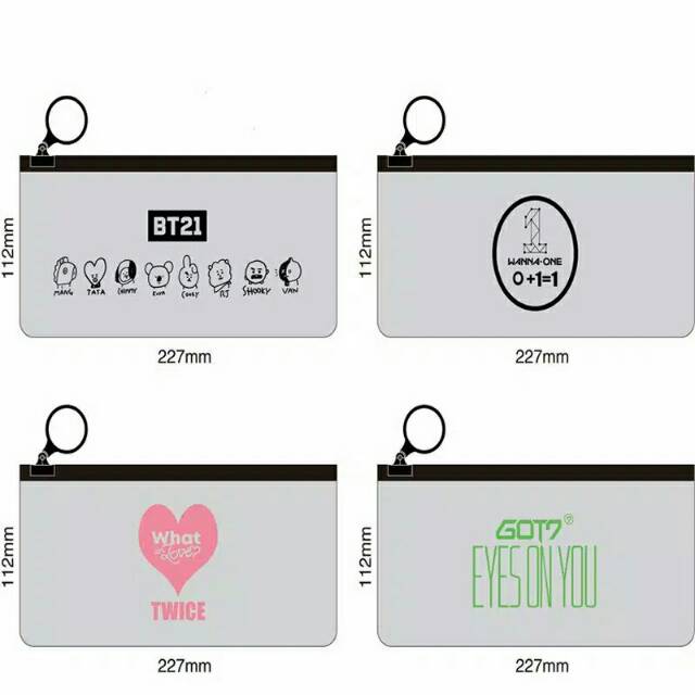 

Tempat Pensil kpop BTS BT21 Twice Got7 pencil case
