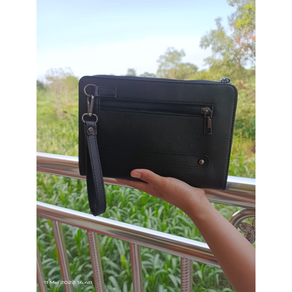 Tas Tangan Kulit Pria Terbaru - Tas Tangan Mini Kulit Asli PU Kualitas Premium - Dompet Pria - Clutch Bag Pria