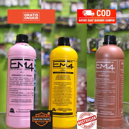 EM4 1 LITER UNTUK PEMBUATAN PUPUK ORGANIK KOMPOS, PERIKANAN, PETERNAKAN, PENGOLAHAN LIMBAH EM4