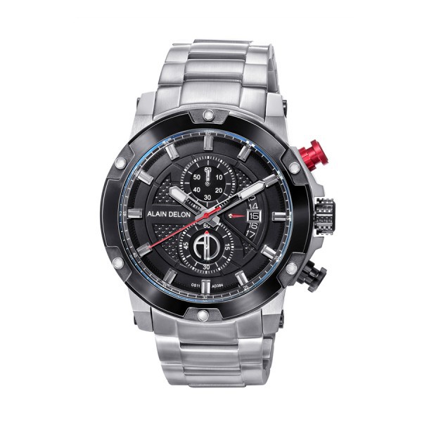 ALAIN DELON AD384-1332C - Jam Tangan Pria - Silver - Hitam