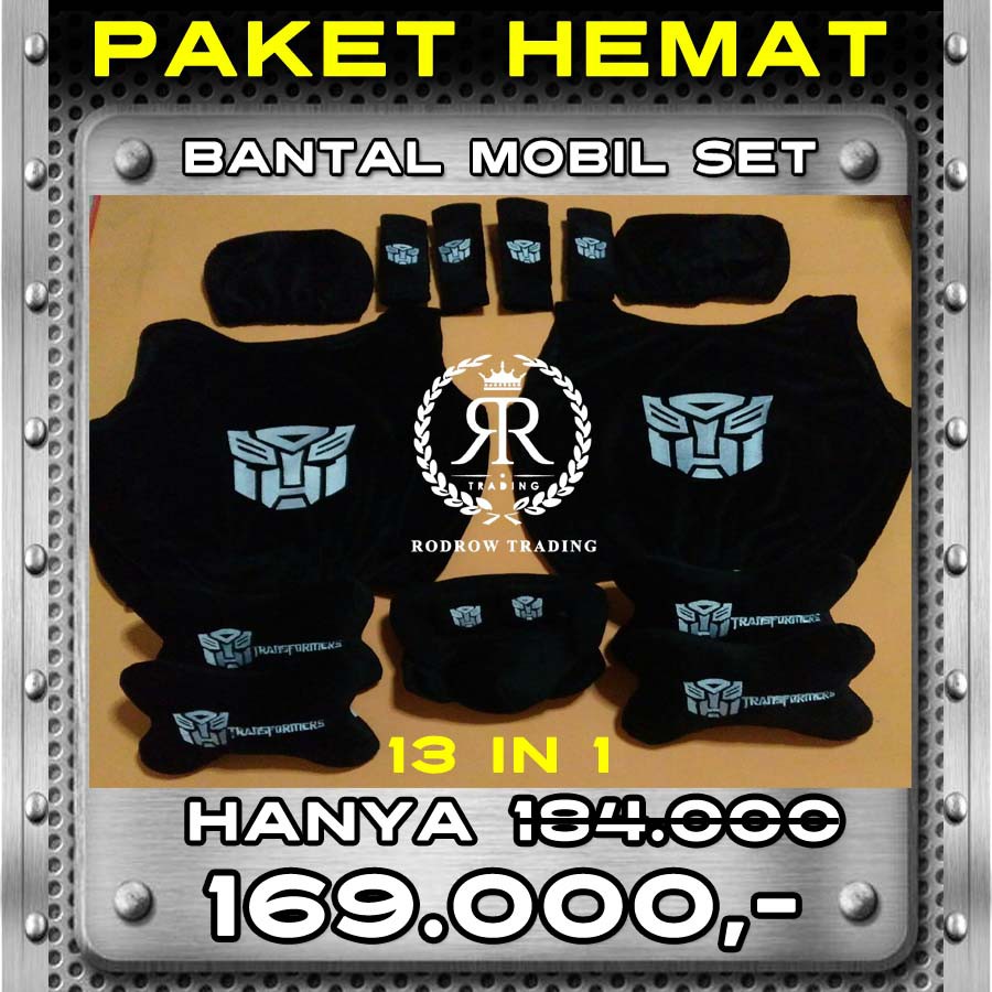Bantal Mobil Transformers set - Sarung Jok Mobil Transformers set 13 in 1-Paket Bantal Transformers
