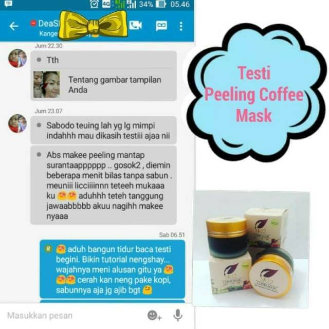 Mengontrol minyak wajah Kopi peeling mask SR12