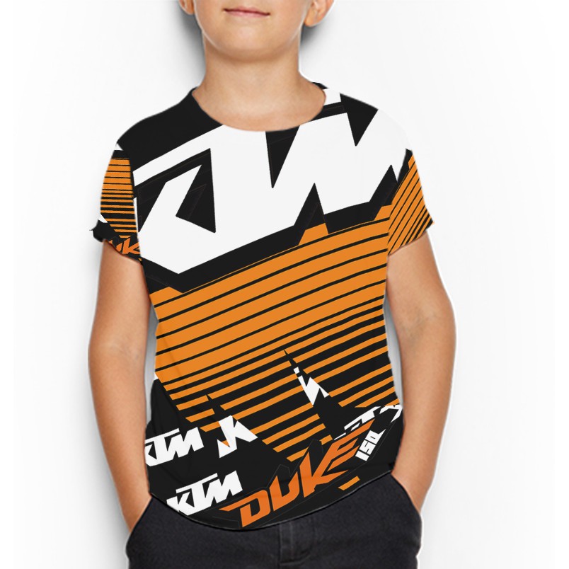 KTM Duke Tshirt Fullprint Bahan Polyester Jersey Casual Kaos Anak Umur 3 s/d 10 Tahun