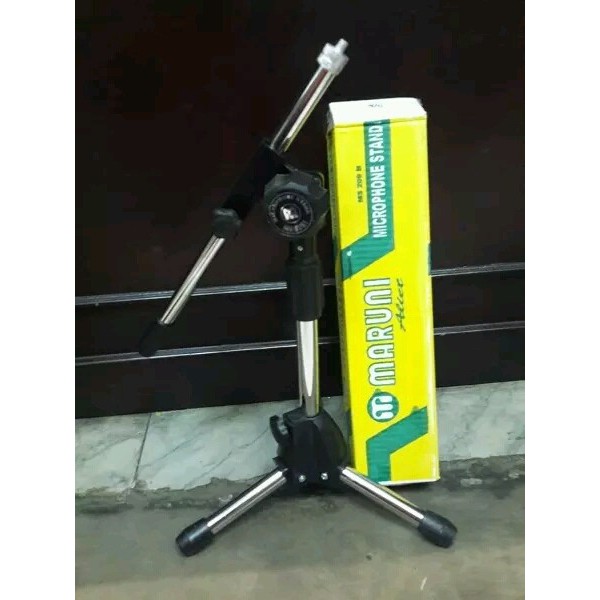 Stand Mic | Tripod Mic Maruni Pendek Silver Chrome | Stand Mic MS 209 B