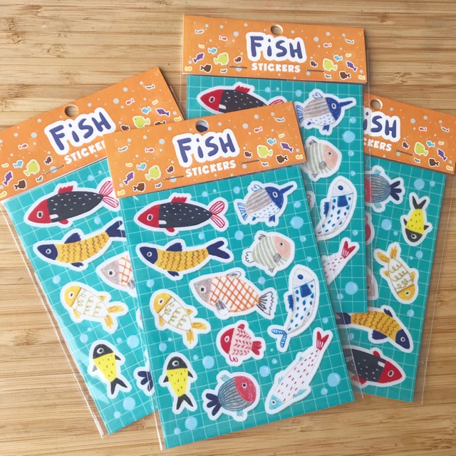 

Sticker diecut handmade lucu/ sticker planner FISH by mentol art