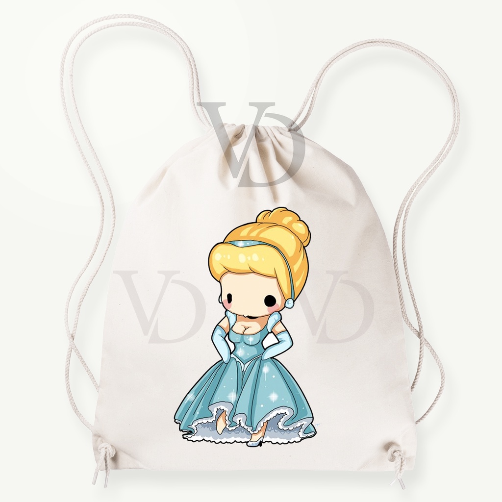 Tas Serut  kanvas / tas serut disney / tas lucu/ tas gendong kanvas / tas custom korea / tas motif frozen cinderella