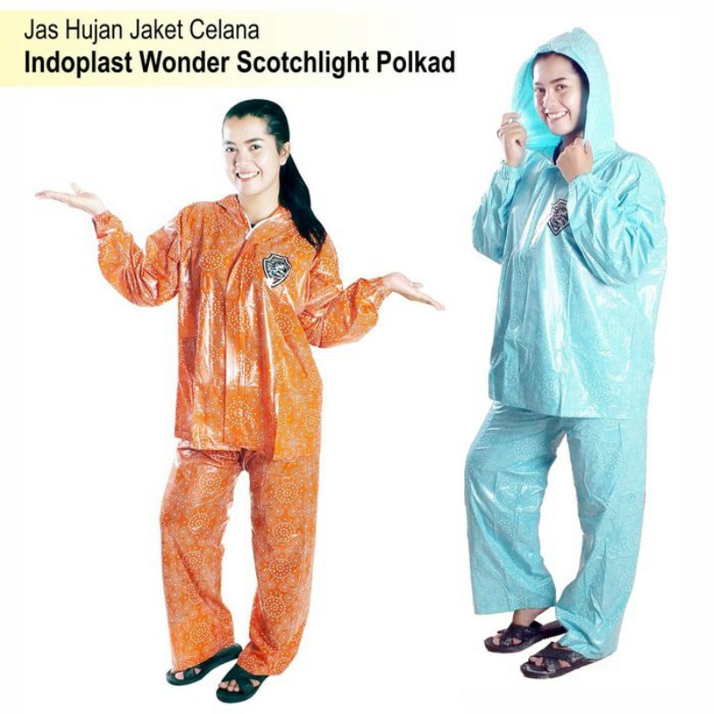 Setelan Jas Hujan Jaket Celana Wonder Indoplast - Jas Hujan Polkadot - Jas Hujan Batik - Jas Hujan Remaja