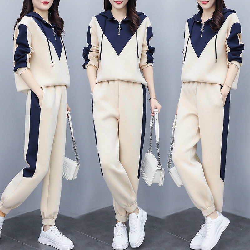 Large fat sister 200kg loose and thin spring and autumn clothes Korean version leisure foreign style