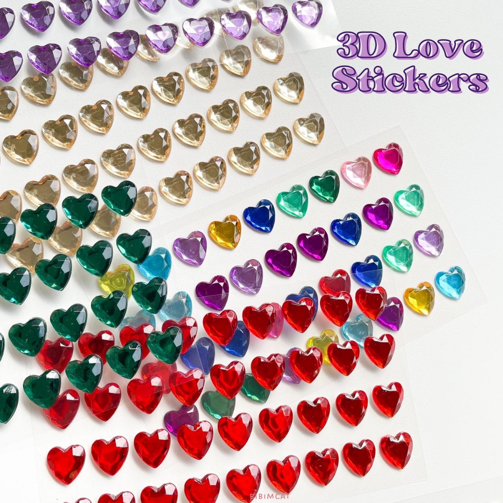 

Sticker Timbul Acrylic Love 3D / Aksesoris Deco Case HP