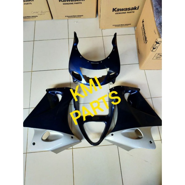 fairing atas bawah ninja rr old biru navy original