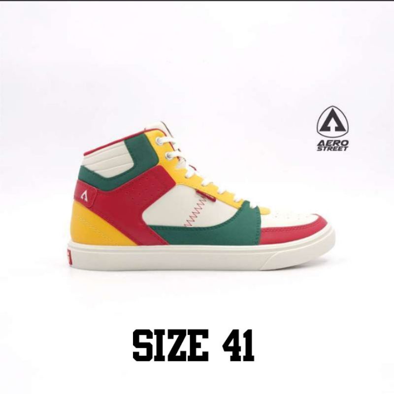 AEROSTREET HOOPS HOLIDAY NATURAL Merah Hijau Tua SIZE 41 BNIB sneakers pria-wanita sepatu sports jog
