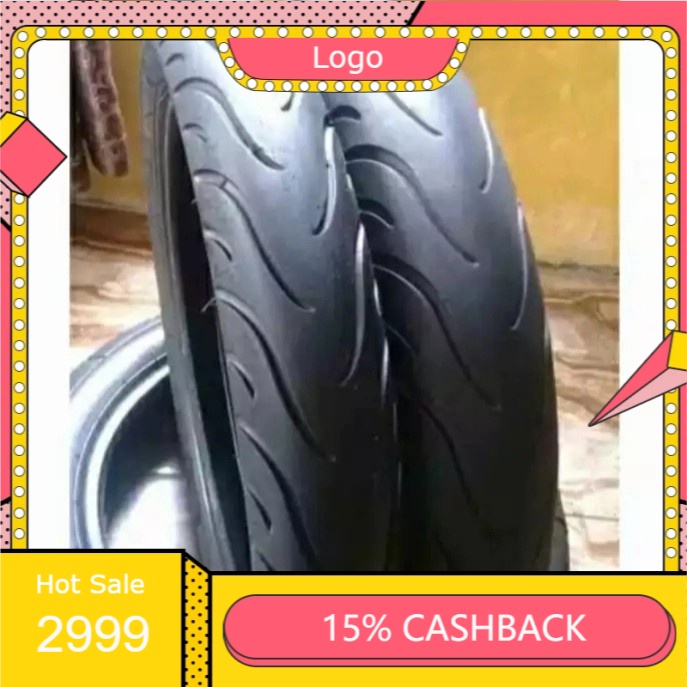 sepasang ban motor matic ring 14 merk michelin tubeles