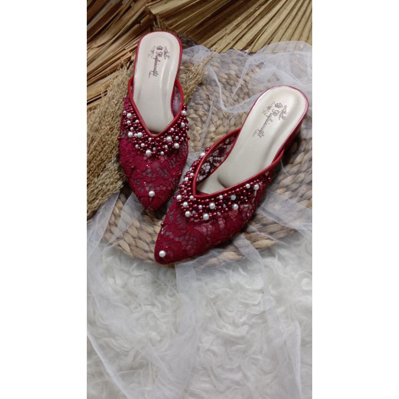 sepatu Kathy merah maroon 3cm