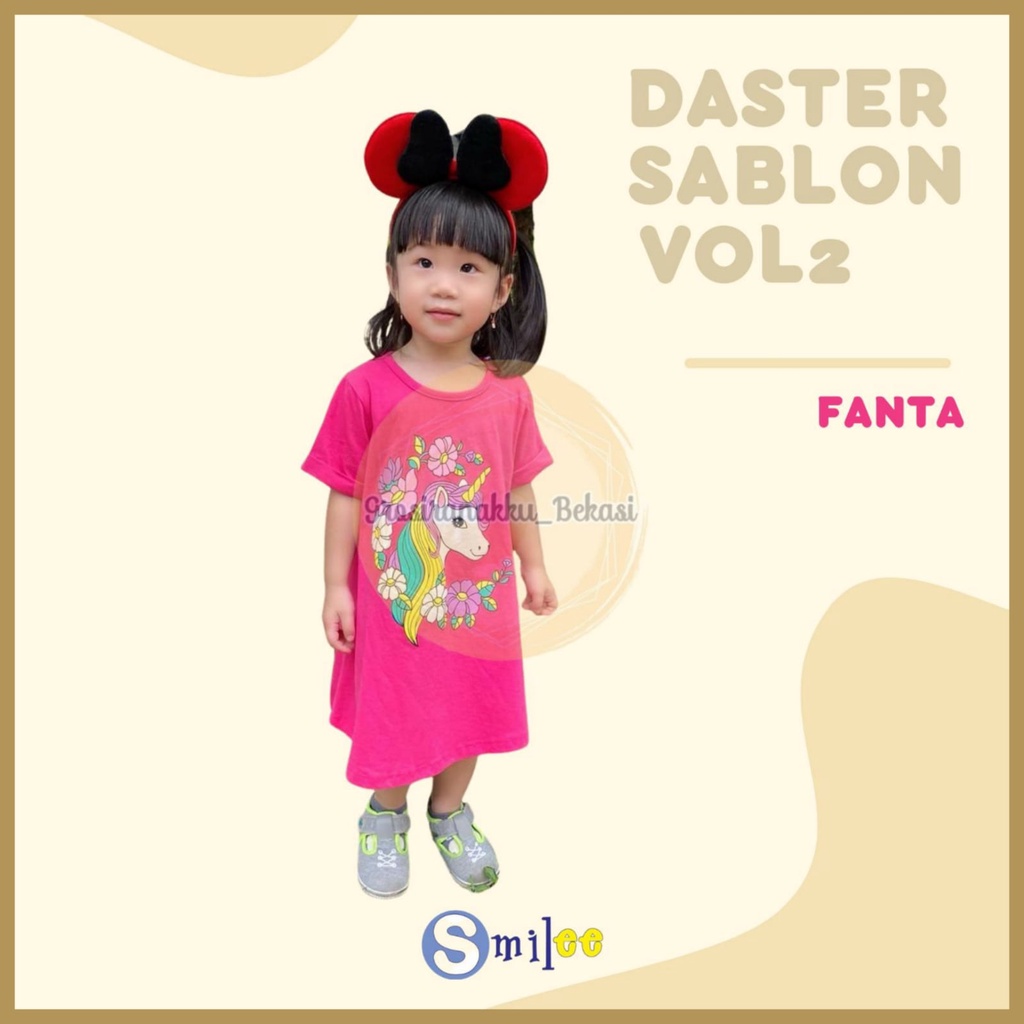 Daster Anak Smile Sablon Vol 2 Motif Fanta Pegasus size 1-5Tahun