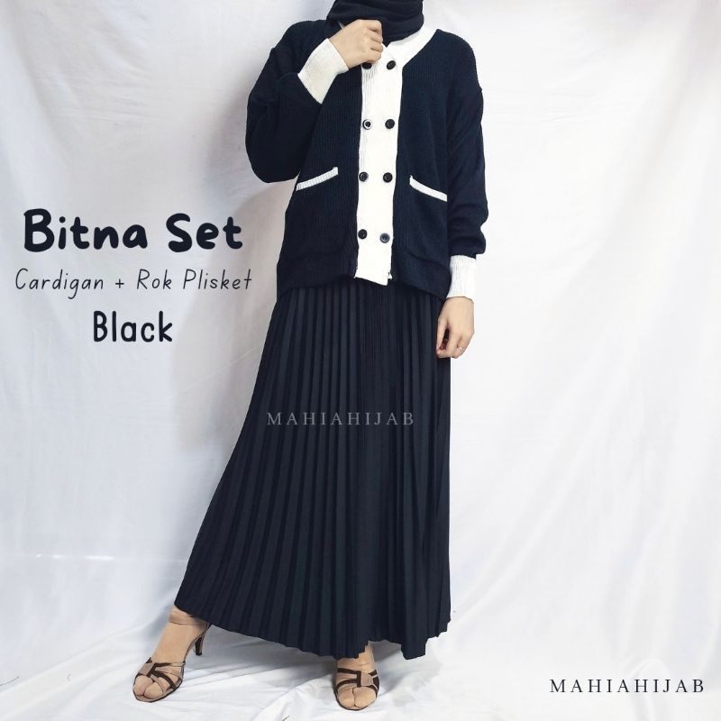 1 Set Bitna rok + cardigan | Cardigan Premium | Paket Hemat Murah | Outfit Rajut | Setelan Wanita