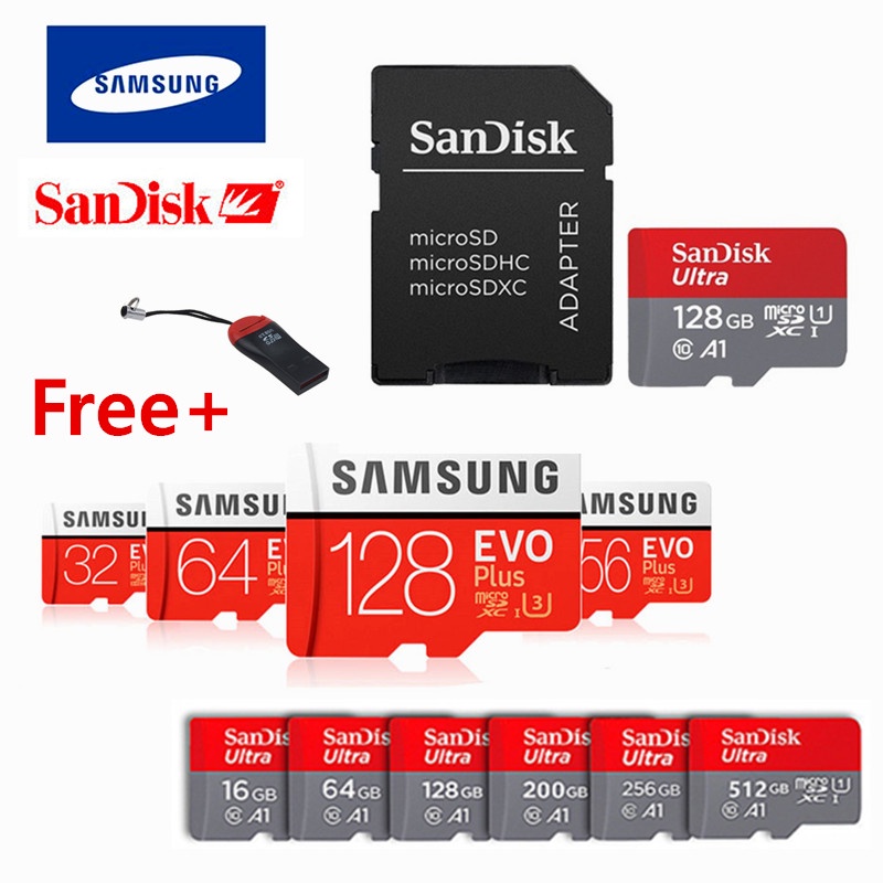 Samsung EVO Micro SD Card 128GB 64GB 32GB + Card reader