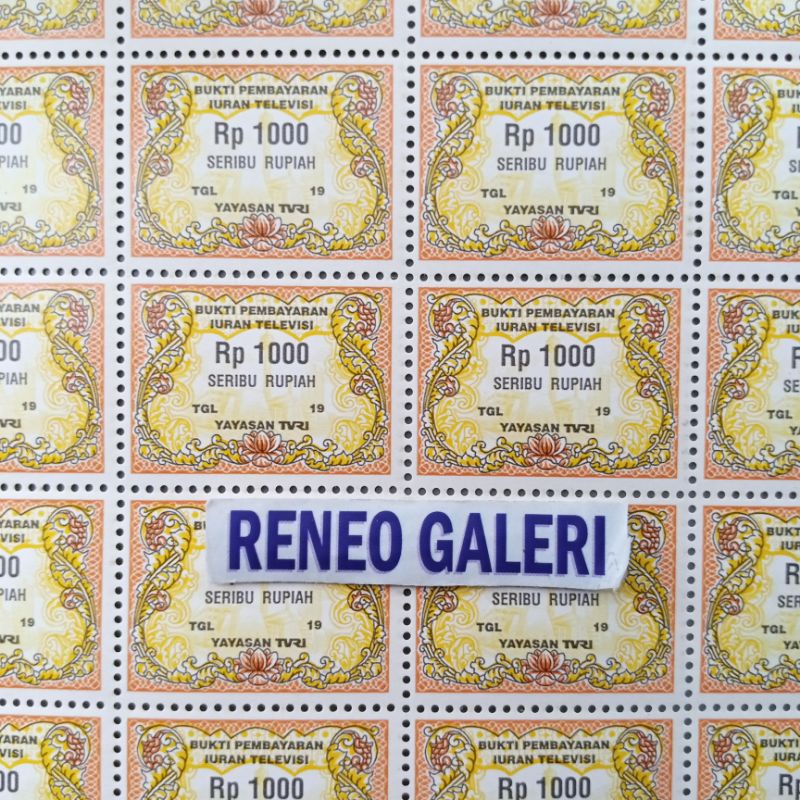 

Bukti Pembayaran iuran Televisi Rp 1000 Rupiah Yayasan TVRI tahun 1991 - 1995 Materai Tempel meterai matrai lama asli kuno jadul lawas