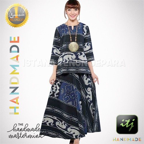 Setelan Batik Motif Kelinci Full Tenun Blanket Troso Jepara