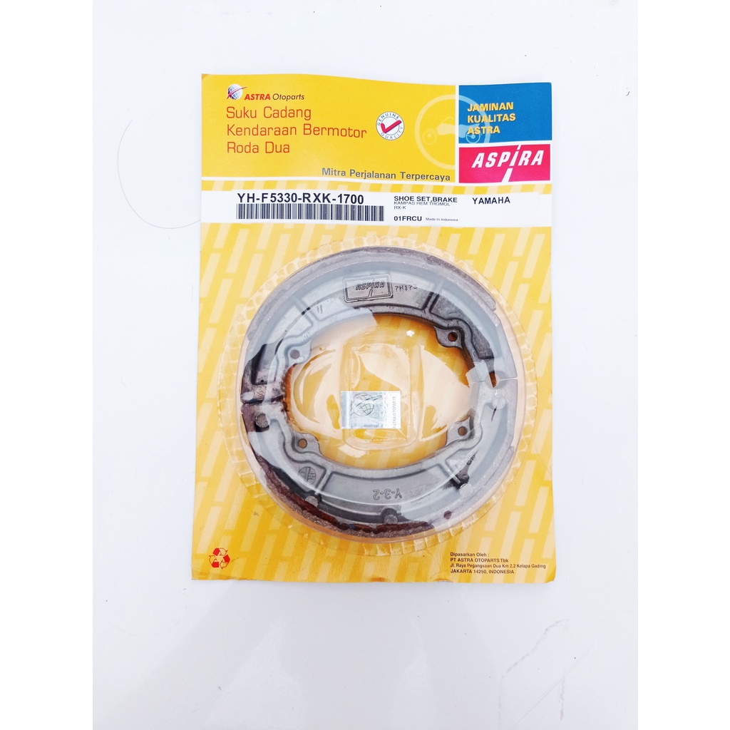 Kampas Rem YH-F5330-RXK-1700 Aspira Original kampas Rem RX KING Murah