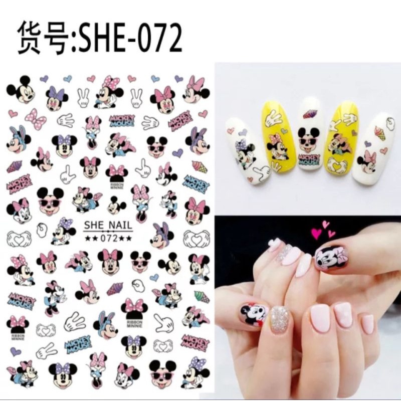 1 Lembar Stiker Kuku Mickey Mouse Motif Lucu dan Unik