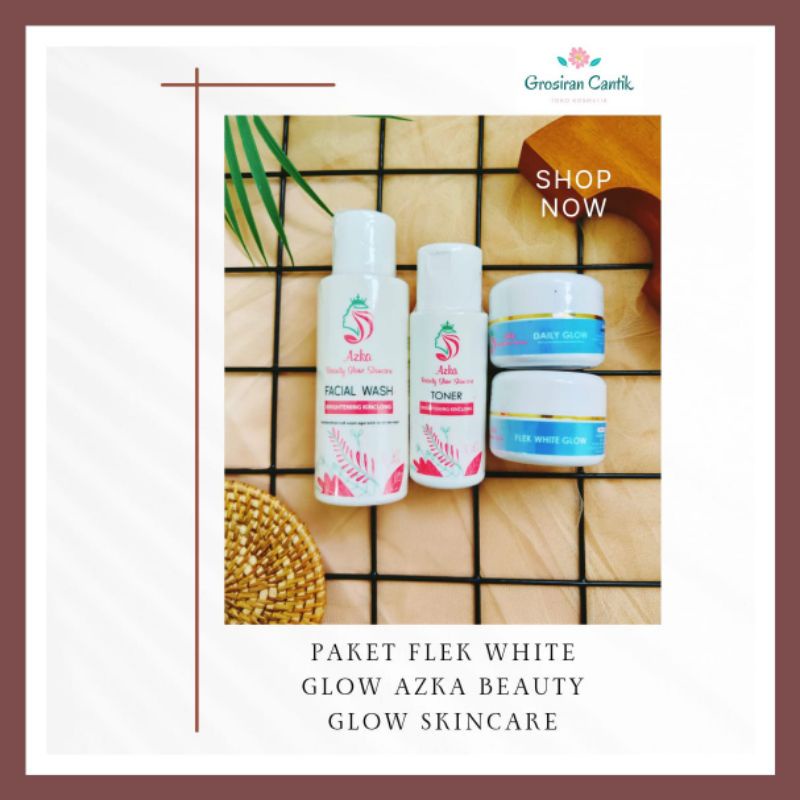 (COD) PAKET FLEK WHITE GLOW AZKA BEAUTY GLOW SKINCARE