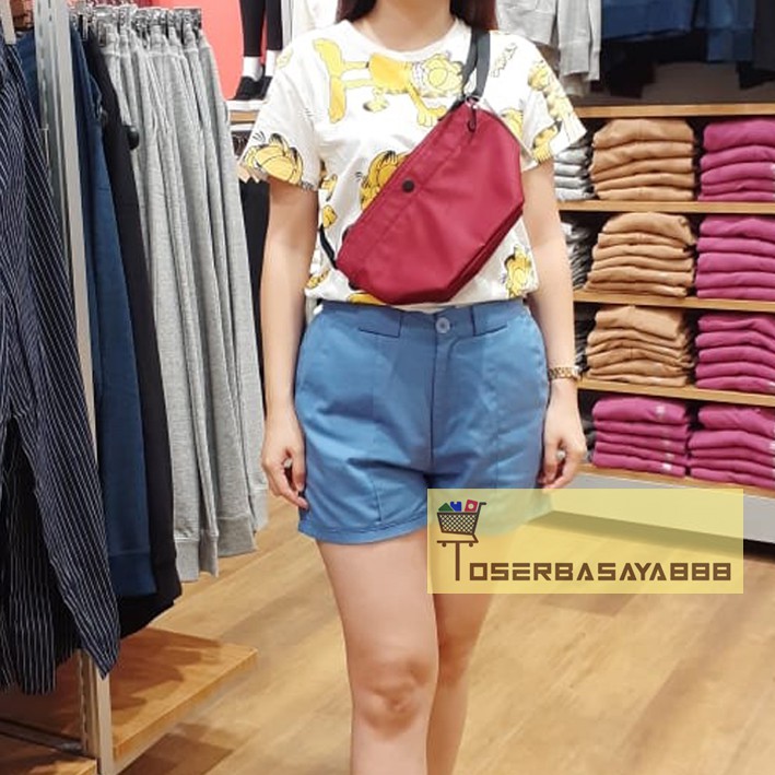 Women Tas Bahu Nylon Mini UNIQLO 100% ORIGINAL - RED