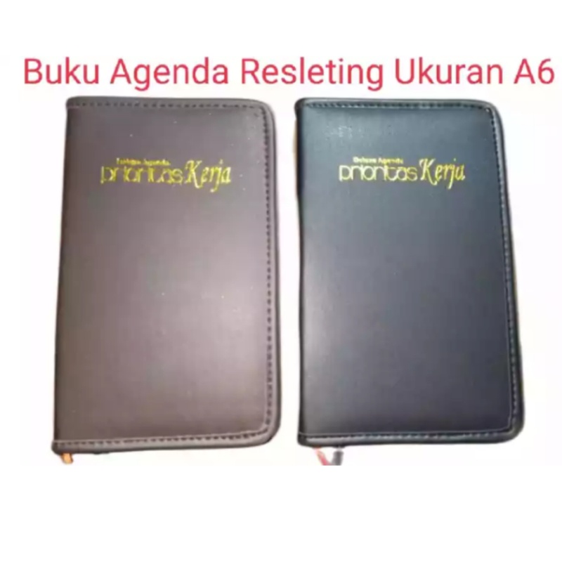 Buku Agenda Deluxe Prioritas Kerja DENGAN Resleting UKURAN A6 (19,5 cm x 12 cm, Isi 190 Halaman)