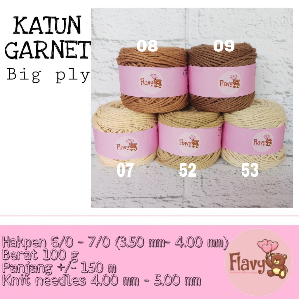 BENANG SOFT KATUN GARNET BIG PLY Seri Coklat