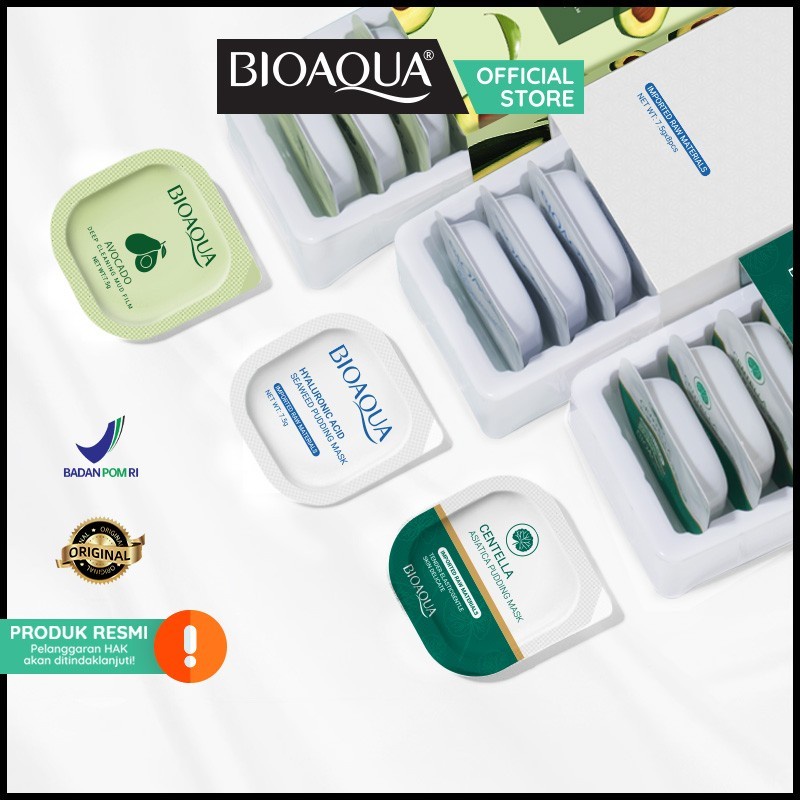 BIOAQUA pudding mask masker wajah brightening deep cleaning perawatan - 1pc = 5gr, avocado