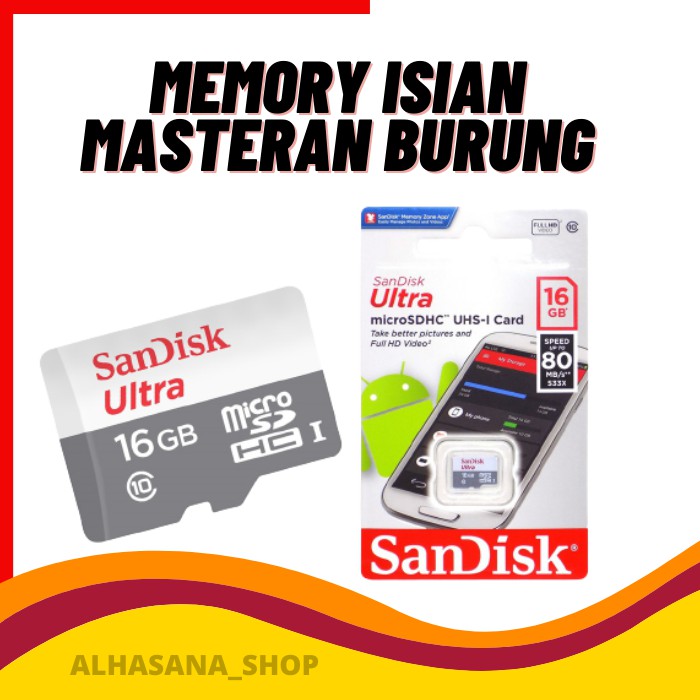 MEMORI ISIAN MASTERAN BURUNG MP3/AUDIO REKAMAN KICAUAN BURUNG LENGKAP/MEMORY SANDISK 16GB