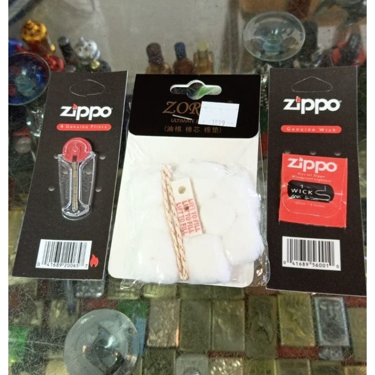 Sumbu Zippo Kapas Zippo Batu Zippo  Korek Zippo Kotak Roko + korek