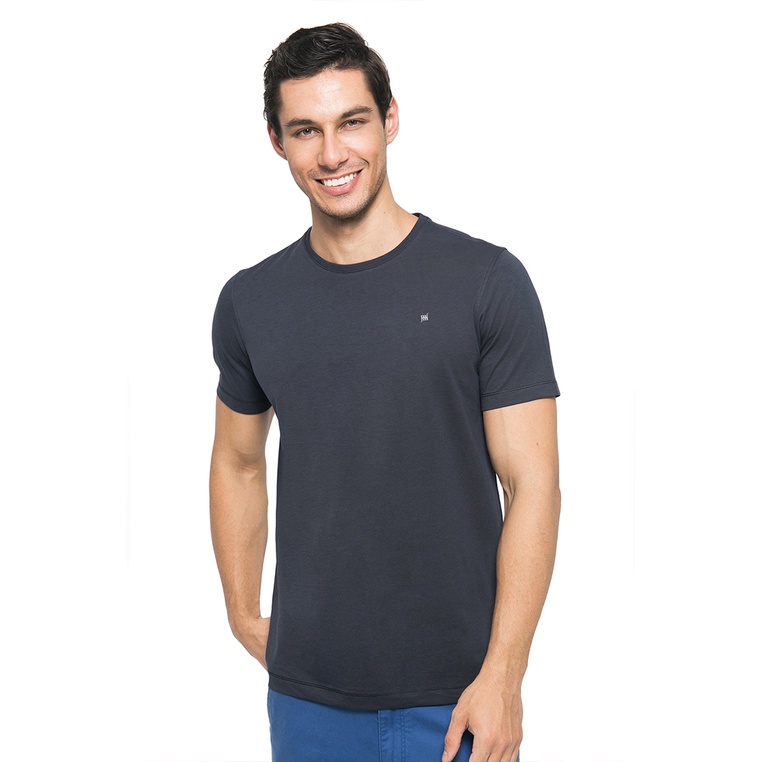 Johnwin - Kaos Pria - Kaos Polos Warna - Kaos Supima 30's - Roundneck - Slim Fit - Dark Grey - Free 