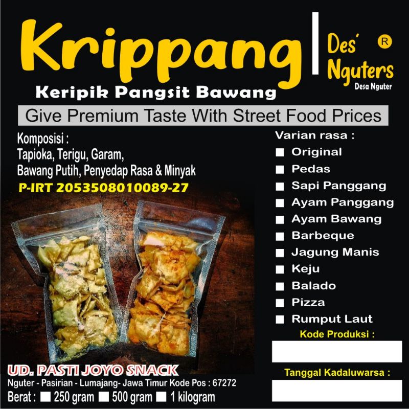 

Keripik Pangsit (Krip-pang Des'Nguters)