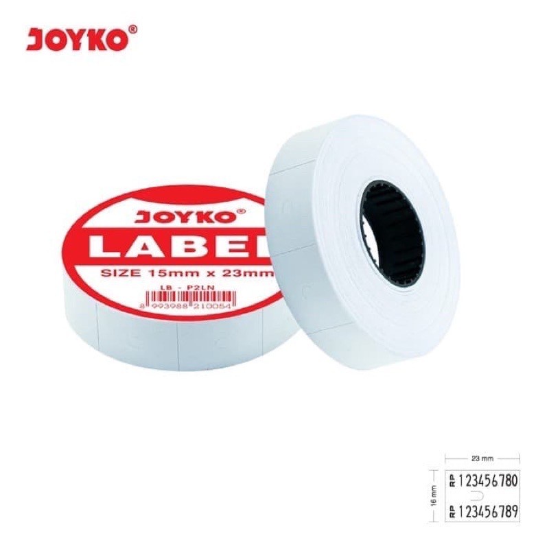 KERTAS LABEL HARGA JOYKO 2 LINE BARIS KUNING PRICE LABEL ROLL JOYKO