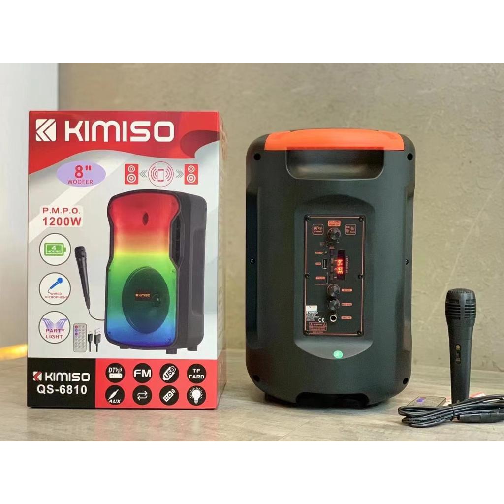 Speaker Bluetooth KIMISO QS-6810 RGB LED 8 inch Jumbo Plus Remote &amp; Mic